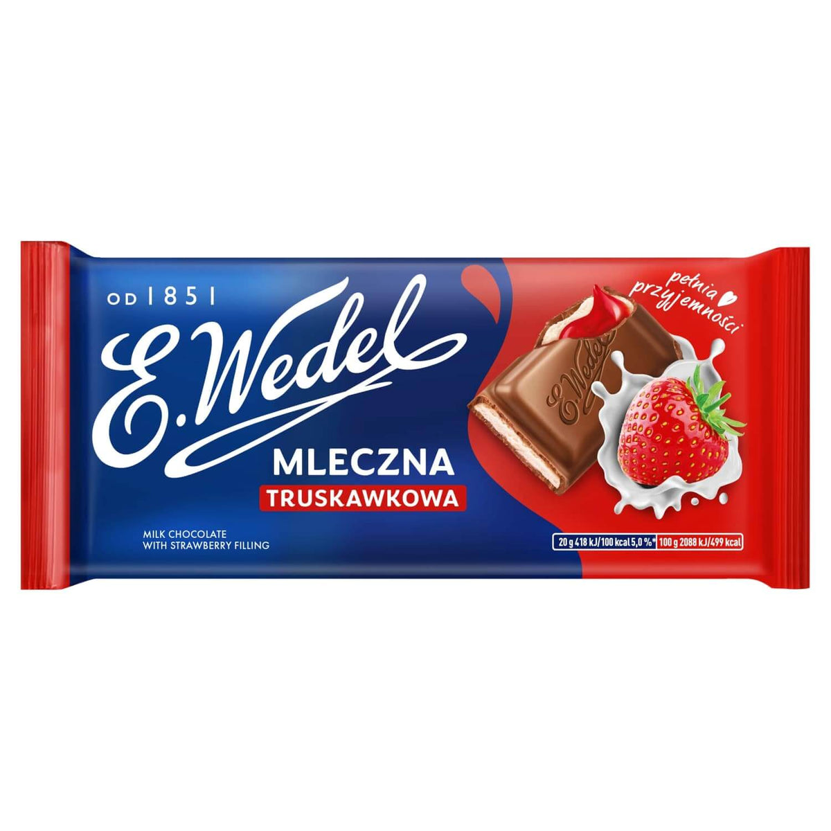 Erdbeerschokolade gefüllt mit E. Wedel 100g - Biolaboratorium
