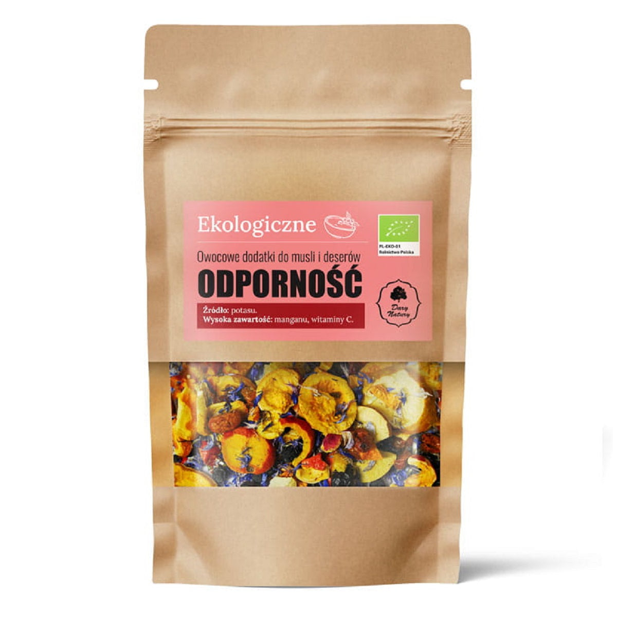 OBSTZUSÄTZE FÜR MUSLI UND DESSERTS – IMMUNSYSTEM BIO 20 g – GESCHENKE DER NATUR MHD: 09-2026
