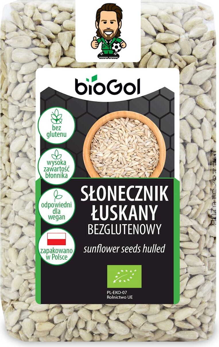 GLUTENFREIE BIO-SONNENBLUMENKERNE, GESCHÄLT, 350 g – BIOGOL MHD: 10-2026