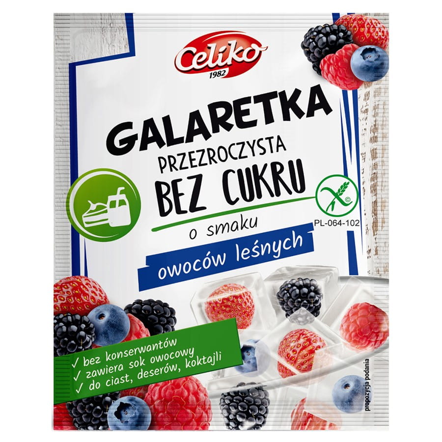 Zuckerfreie Waldfrucht-Gelee (transparent) von Celiko, 14 g MHD: 09-2026