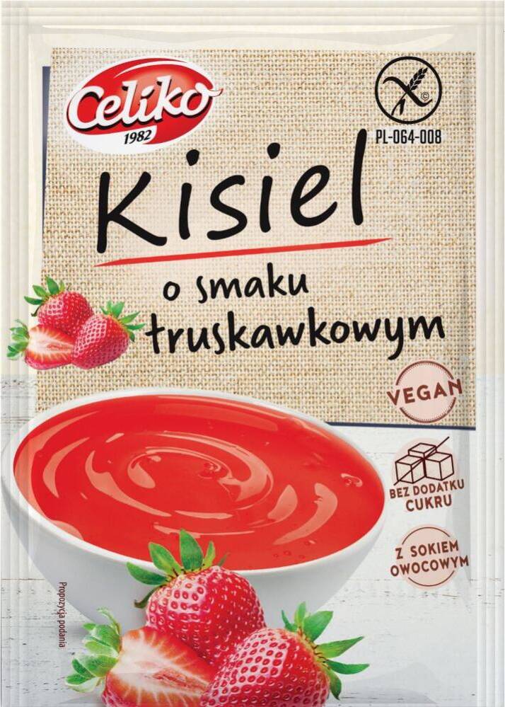 Glutenfreies Erdbeer-Kisiel von Celiko, 40 g MHD: 09-2026