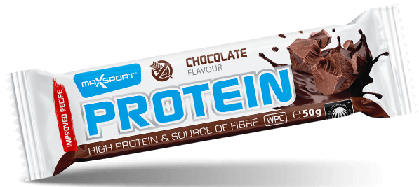 PROTEINRIEGEL MIT SCHOKOGESCHMACK UND KAKAOGLASUR, GLUTENFREI, 50 g – MAXSPORT MHD: 10-2026