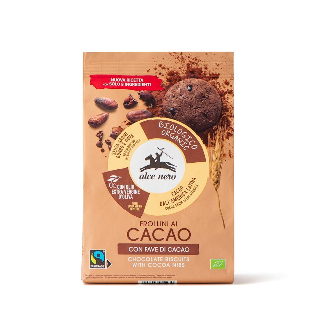 KAKAO-KUCHEN MIT FAIR-TRADE-BIO-KAKAOBOHNEN 250 g – ALCE NERO MHD: 11-2026