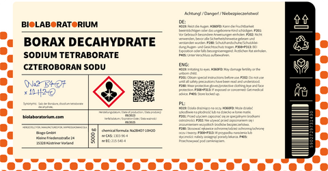 Borax Borax Natriumtetraborat Decahydrat 5 kg BioLaboratorium