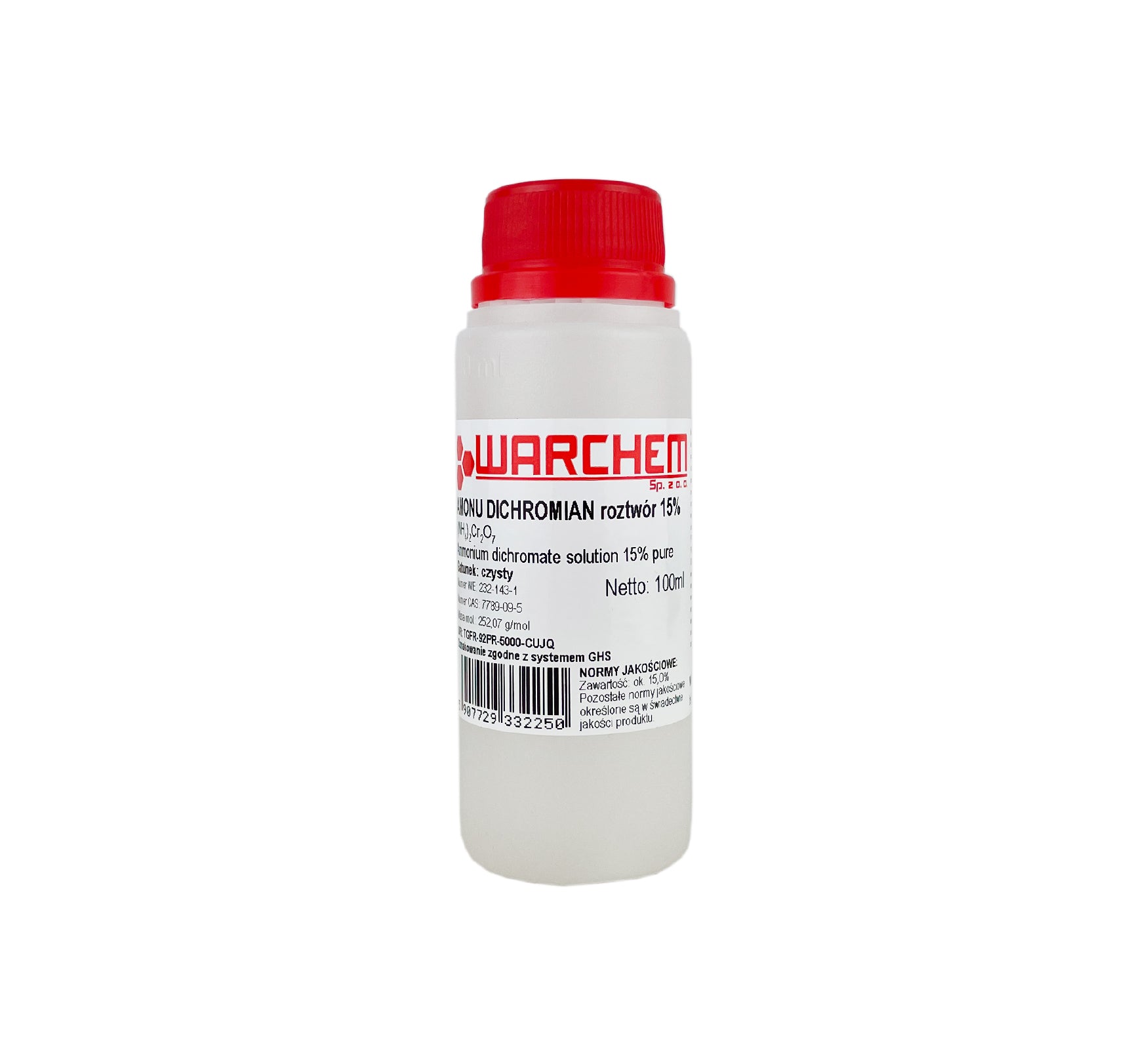 Rein ammoniumdichromat Lösung 15 % in 100 ml Flasche von WARCHEM, chemische Reagenzflüssigkeit für Laboranwendungen