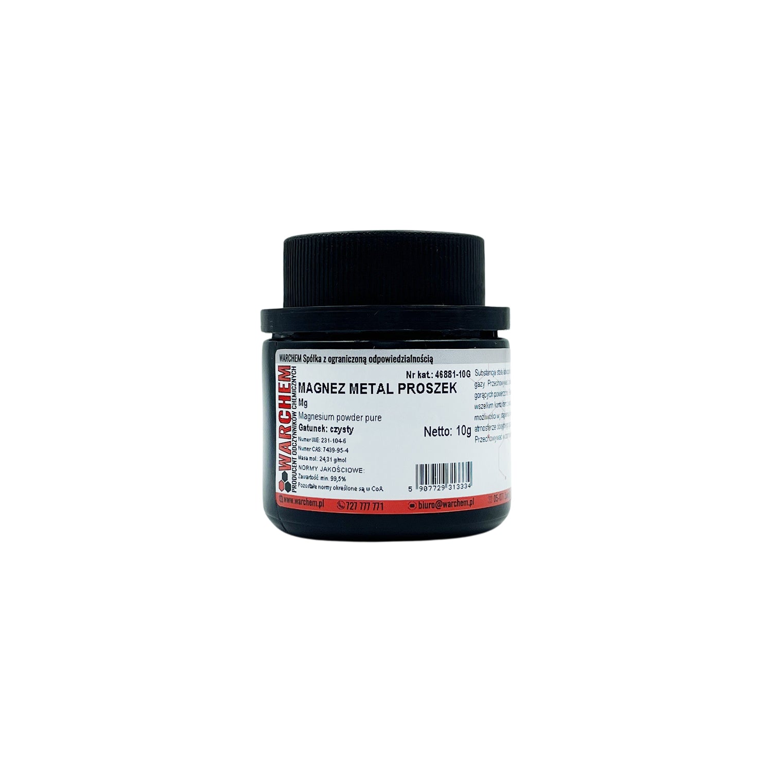 Reines Magnesiummetallpulver in 10g Verpackung von WARCHEM, feines silbriges Pulver für chemische Anwendungen