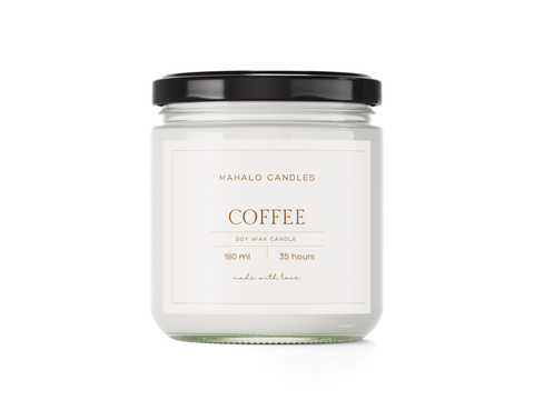 Sojawachs-Kerze 180ml KAFFEE Handmade MahaloCandles