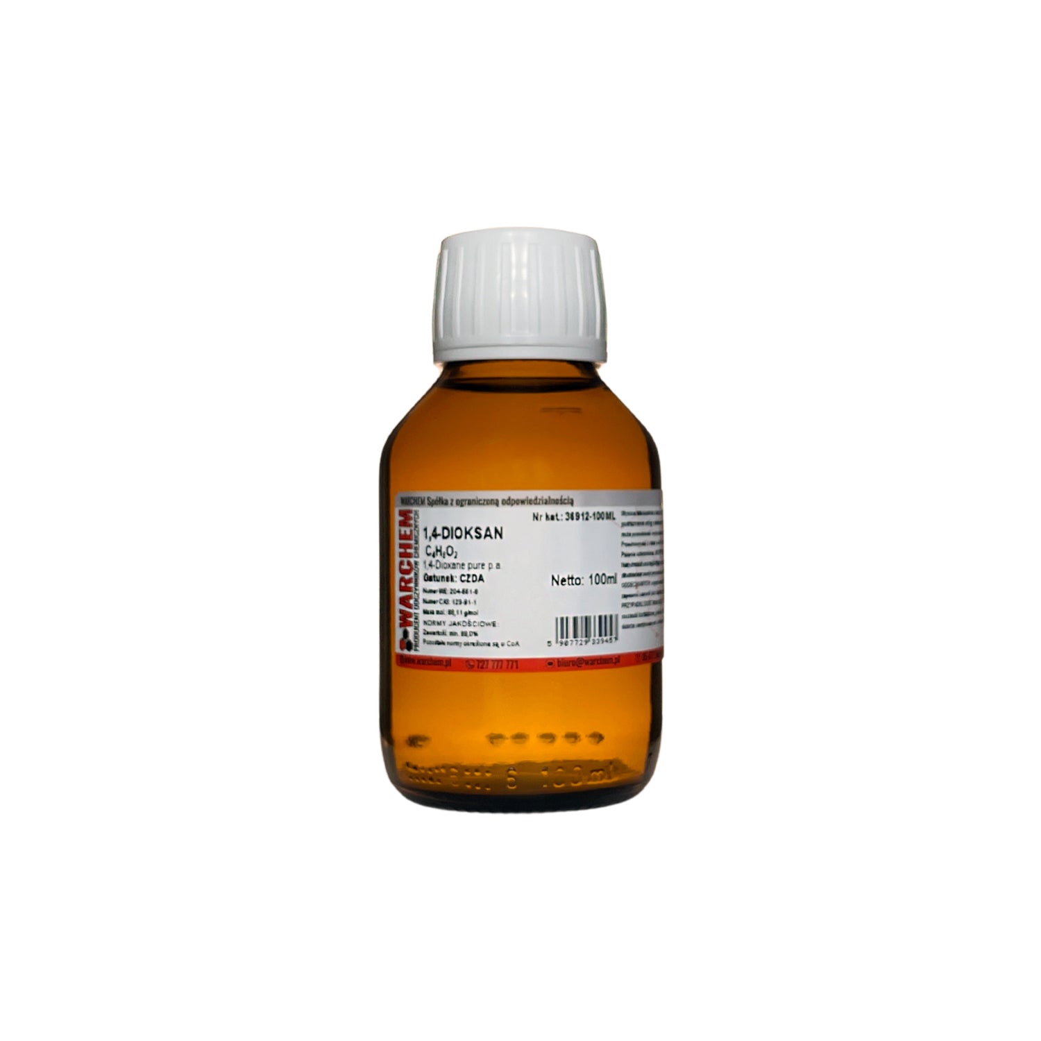 Rein 1,4-Dioxan von WARCHEM in 100 ml Flasche, klare Flüssigkeit, chemisches Reagenz für Labore und industrielle Anwendungen