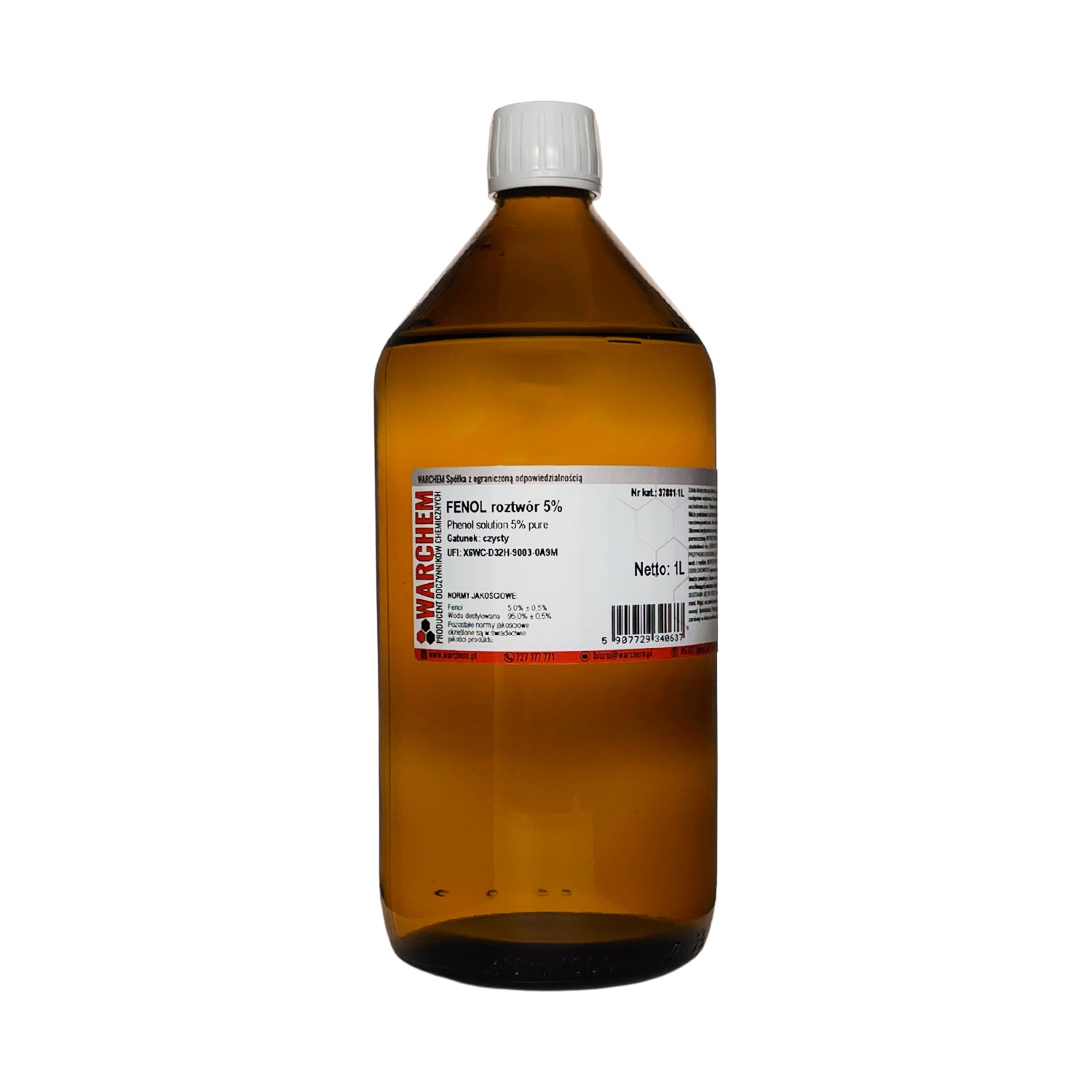 PHENOL 5% Lösung von WARCHEM in 1-Liter-Flasche, klare chemische Lösung für industrielle Anwendungen