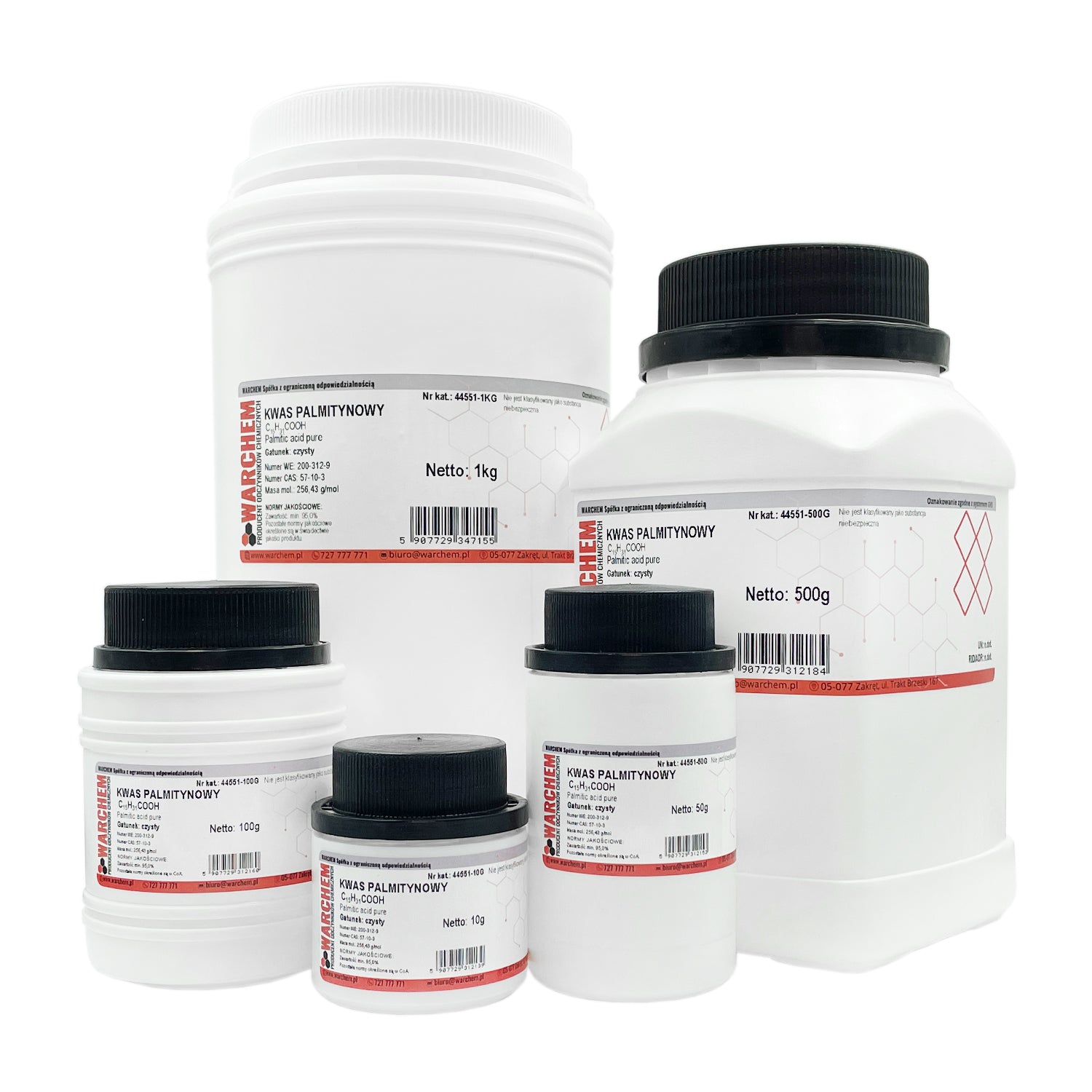 Reine Palmitinsäure in 10g Verpackung von WARCHEM, chemische Substanz für industrielle und wissenschaftliche Anwendungen