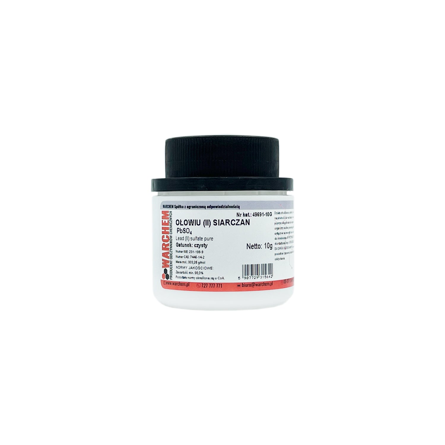 Reines Blei(II)-sulfat in 10g WARCHEM Verpackung, chemisches Reagenz mit blauer Kristallstruktur, für Laboranwendungen
