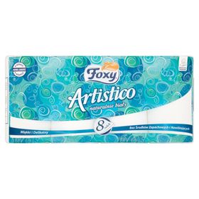 PAPIER TOILETTE FOXY ARTISTICO NATURELLEMENT BLANC 8 ROULEAUX
