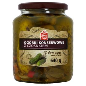 FINE LIFE PFLÜCKGURKEN MIT KNOBLAUCH 640 G - Biolaboratorium