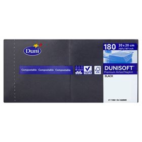 DUNI SERVIETTEN SCHWARZ 20 X 20 CM 180 ST