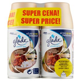 GLADE BY BRISE AUTOMATISCHER LUFTERFRISCHER MIT SANDELHOLZ- UND JASMINSPRAY, 269 ML, 2 STÜCK - Biolaboratorium