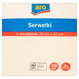 ARO 3-LAGIGE CREMESERVIETTEN 33 X 33 CM 100 STÜCK - Biolaboratorium