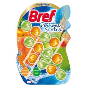 BREF WC-PARFÜMSCHALTER, REINIGUNGS- UND DUFTANHÄNGER FÜR WC-BIRNEN, PFIRSICH-ROTER APFEL 50 G, 3 STÜCK - Biolaboratorium