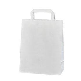 HORECA POLEN PAPIERTASCHE MIT GRIFF WEISS 22CM X 11CM X 28CM 25 ST