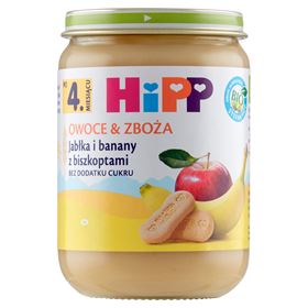 HIPP BIO FRUCHT & GETREIDE ÄPFEL UND BANANEN MIT SPAKES NACH 4 MONATEN 190 G - Biolaboratorium