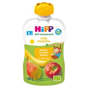 HIPP BIO HIPPIS ÄPFEL-BIRNEN-BANANAN-FRUCHTMOUSSE NACH 6 MONATEN 100 G - Biolaboratorium