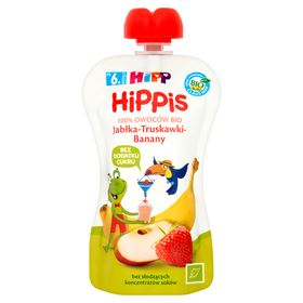 HIPP BIO HIPPIS ÄPFEL-ERDBEER-BANANEN-FRUCHTMOUSSE NACH 6 MONATEN 100 G - Biolaboratorium