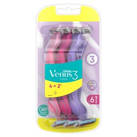 GILLETTE VENUS 3 FARBEN EINWEG-Rasierer MENGE IN EINER PAKET MIT 6 STÜCK - Biolaboratorium