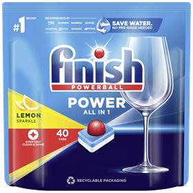 FINISH POWER LEMON SPÜLTABLETTEN 640 G (40 STÜCK) 5 PACKUNGEN - Biolaboratorium