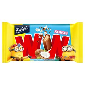 E.WEDEL WW VIER WAFFEN ETIKETTIERT MIT KOKOSNUSSCREME IN MILCHSCHOKOLADE 47 G - Biolaboratorium