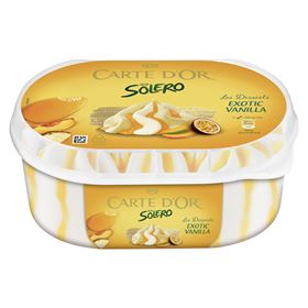 CARTE D'OR SOLERO VANILLE-EIS MIT SORBET UND EXOTISCHER FRUCHTSAUCE 900 ML