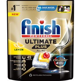 FINISH ULTIMATE PLUS ZITRONENKAPSELN ZUM SPÜLEN IN DER SPÜLMASCHINE 45 ST - Biolaboratorium