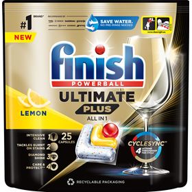 FINISH ULTIMATE PLUS ZITRONENKAPSELN ZUM SPÜLEN IN DER SPÜLMASCHINE 25 ST - Biolaboratorium