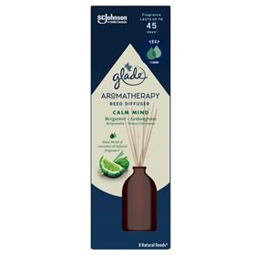 GLADE AROMATHERAPIE REED DIFFUSER CALM MIND LUFTERFRISCHER Duftstäbchen Bergamotte + Zitronengras 80 ML - Biolaboratorium