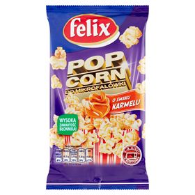 FELIX POPCORN FÜR MIKROWELLE, KARAMELLGESCHMACK 90 G - Biolaboratorium
