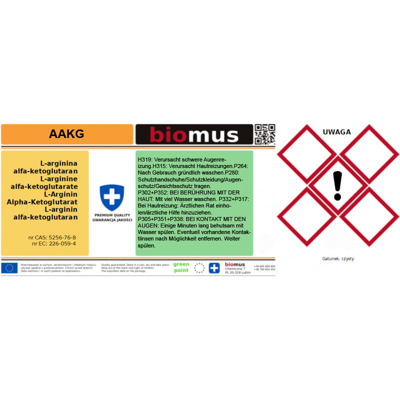 AAKG L-arginina BIOMUS 3KG - Biolaboratorium