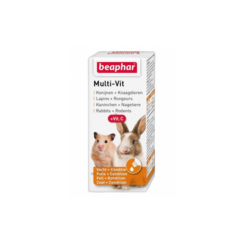 MULTI-VIT SM. ANIMAL + VIT.C 20ML - Vitaminpräparat für Kaninchen und Nagetiere - BEAPHAR - Biolaboratorium