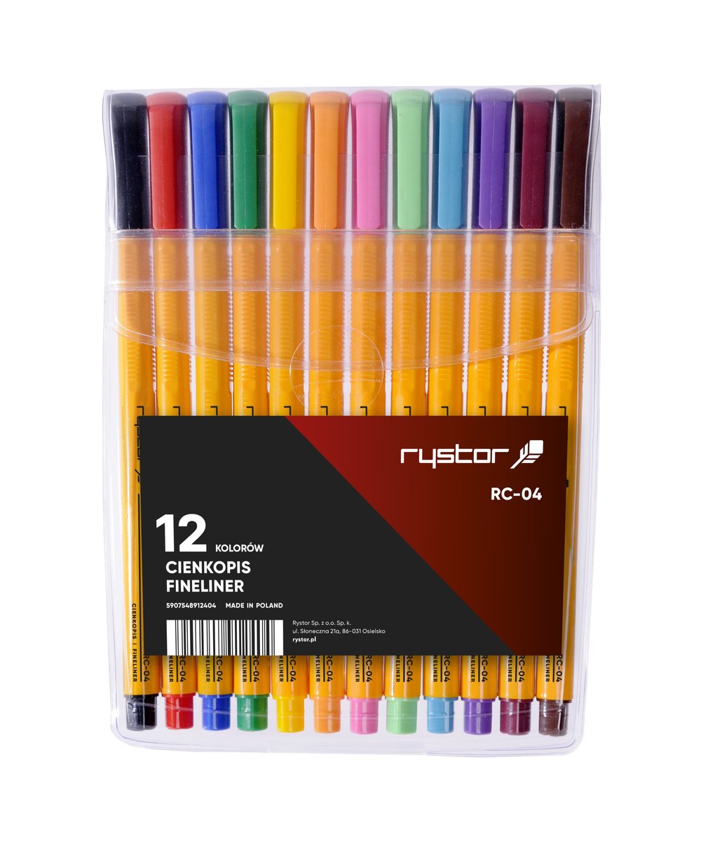 Rystor Fineliner im ökologischen Etui 12 Stk. - Biolaboratorium