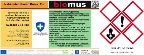 Natriumtetraborat Decahydrat Borax 5000 g BIOMUS