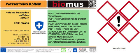 Anhydrous Caffeine 100g BIOMUS