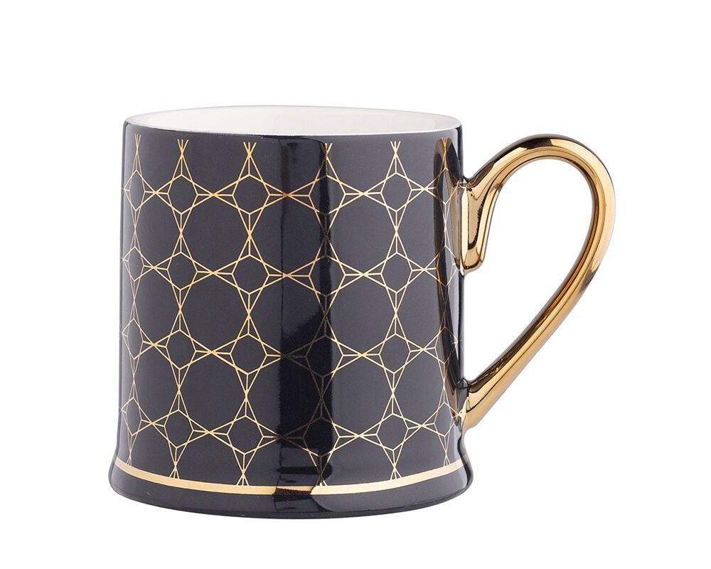 Schlichter Becher mit goldenem Henkel, 320 ml - Biolaboratorium