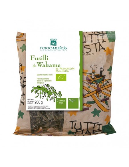 Nudeln (Grieß) mit Wakame-Fusilli-Algen BIO 200 g - PORTO MUINOS - Biolaboratorium