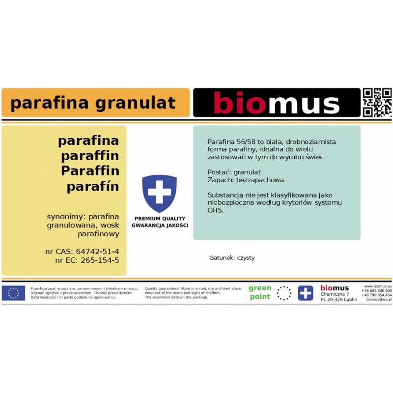 Paraffingranulat 3kg - Biolaboratorium