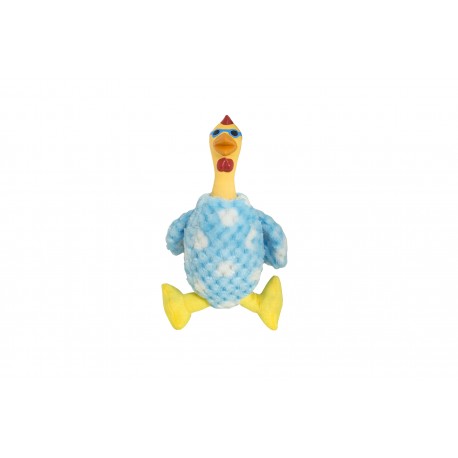 Hundeplüschtier - Blaue Quietscheente mit Gummikopf 28cm [Y0003] - YARRO - Biolaboratorium