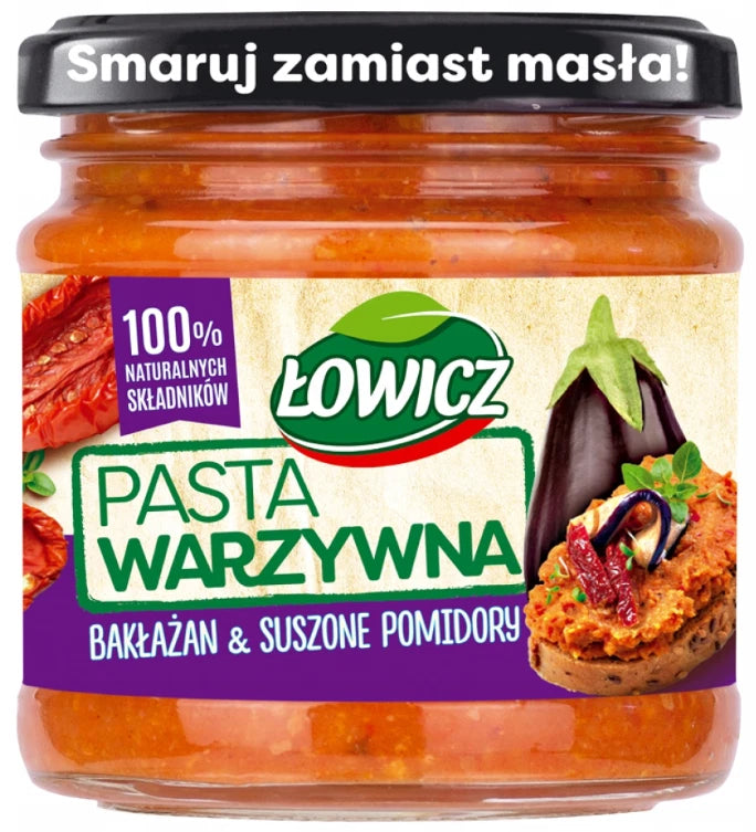 Gemüsepaste aus Auberginen und getrockneten Tomaten Łowicz 180g - Biolaboratorium