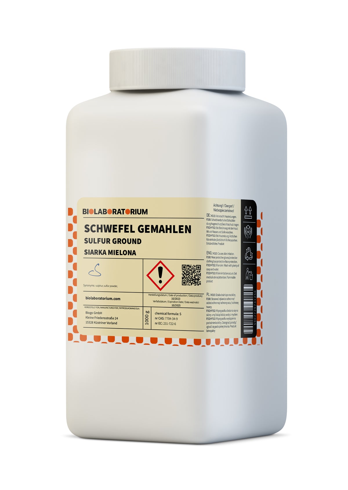 Ground sulfur 1 kg BIOMUS