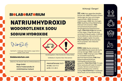 Sodium hydroxide, caustic soda, granules 1 kg BIOMUS