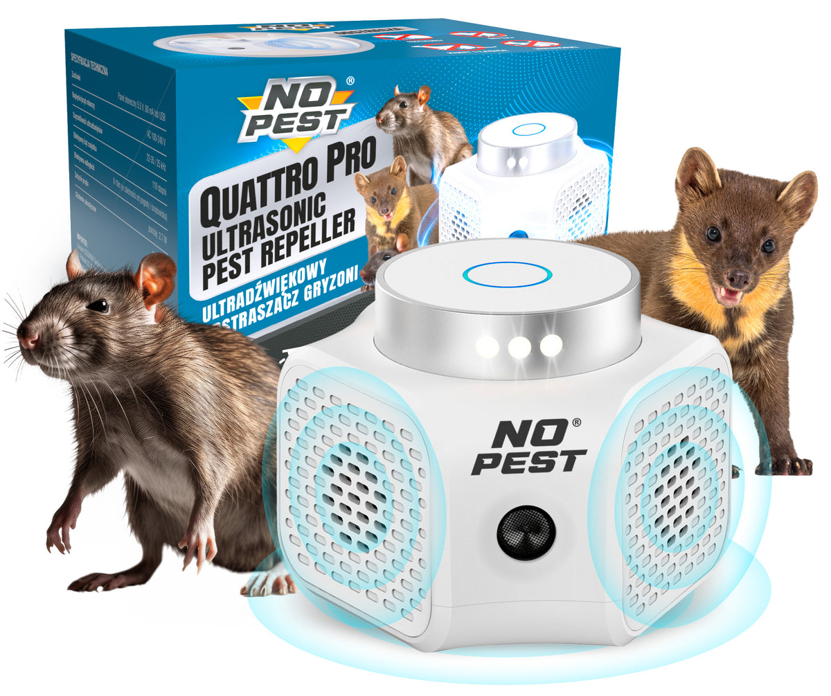 ULTRASCHALL MARDER REPELLER RATTE MÄUSE NAGETTE KEIN PEST QUATTRO PRO - Biolaboratorium