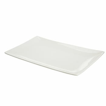 Rechteckige Platte, 26 cm, cremefarbenes Porzellan