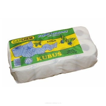 Graues Kubuś-Toilettenpapier, 8 Rollen, 1-lagig