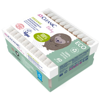 Wattestäbchen für Babys und Kinder Cleanic Baby Organic 60 Stk.
