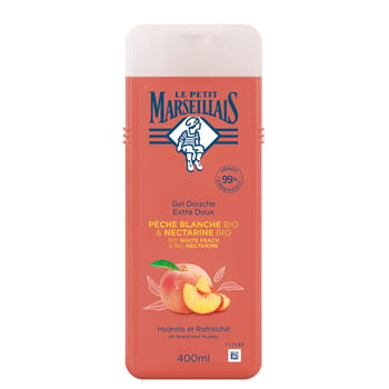 Duschgel Le Petit Marseillais, weißer Pfirsich und Nektarine, 400 ml